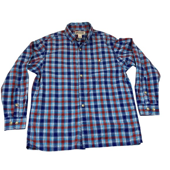 Duluth Men's Shirt M Relaxed Fit Red/Blue Plaid Button-Up - Picture 1 of 10